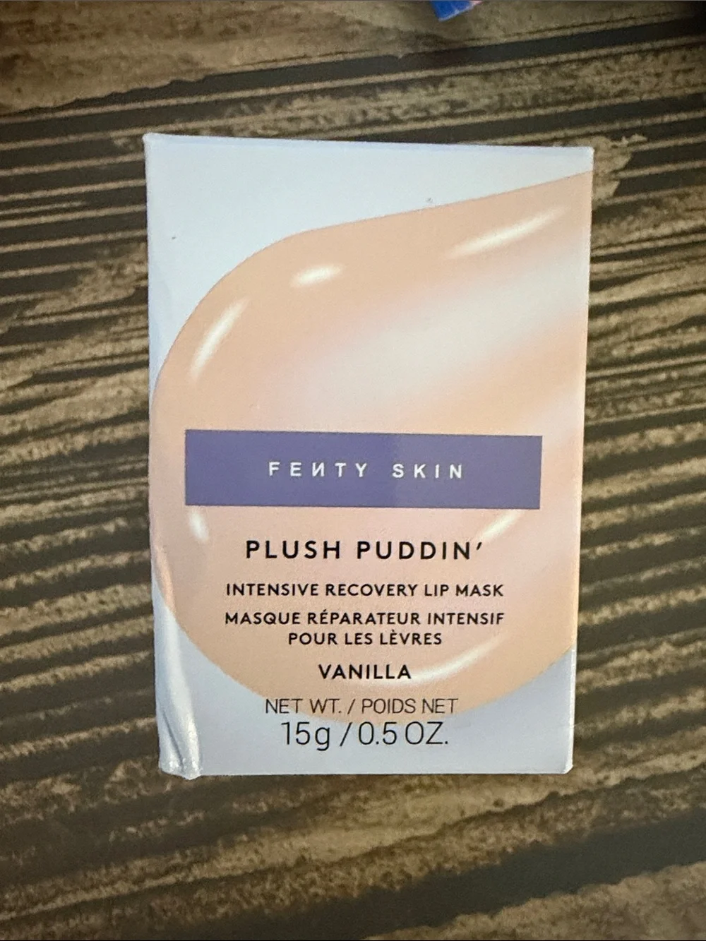 Fenty Beauty Plush Puddin' Lip Mask — Cream Beige & Lavender Box